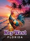 Key West Rooster Sunset Magnet
