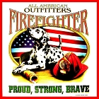 Firefighters with Dog Metal Sign