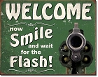 Smile for the Flash Metal Tin Sign