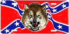 Rebel Flag Wolf License Plate