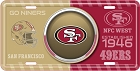 San Francisco 49ers Bullseye License Plate