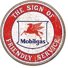 Mobil - Friendly Service Round Sign