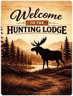Welcome Lodge Moose Metal Sign
