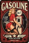 Gasoline 24/7 pin up Small Sign