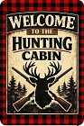 Welcome Hunting Cabin Deer Small Sign