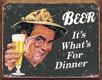 Ephemera - Beer for Dinner Metal Sign