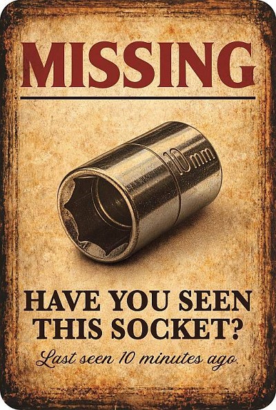 Missing Socket Small Sign