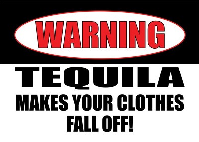 Warning Tequila Novelty Magnet
