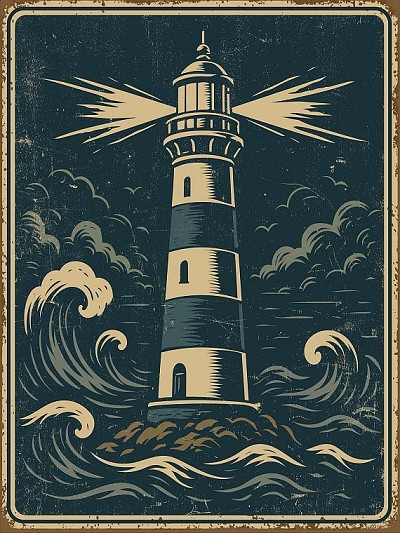 Lighthouse Blue Magnet