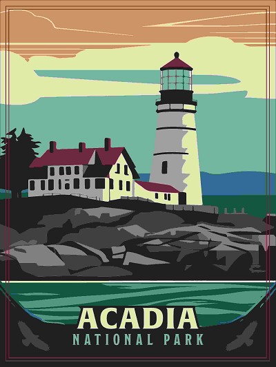 Acadia Lighthouse Magnet