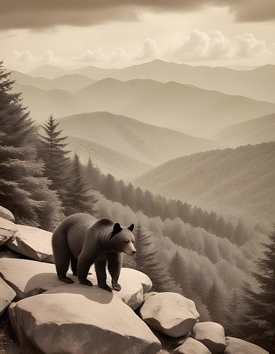 Bear Sepia Magnet