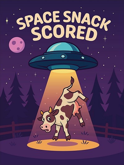 Aliens, Cow Snack Metal Sign