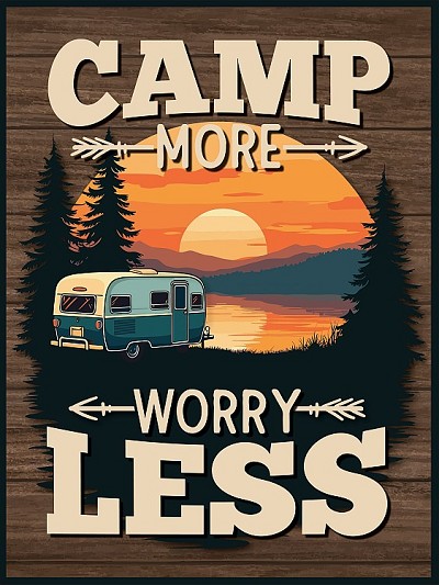 Camp more, worry less Metal Sign
