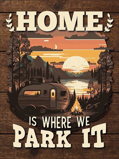 Home is where we park it Metal Sign