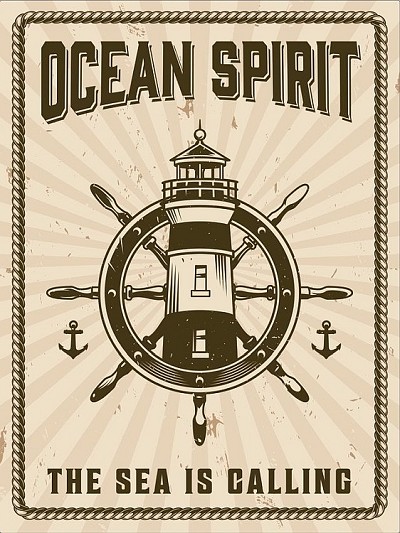 Lighthouse Ocean Spirit Metal Sign