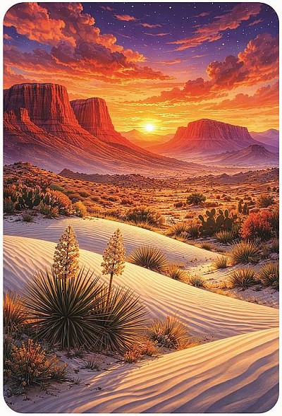 Desert Sunset Metal Sign