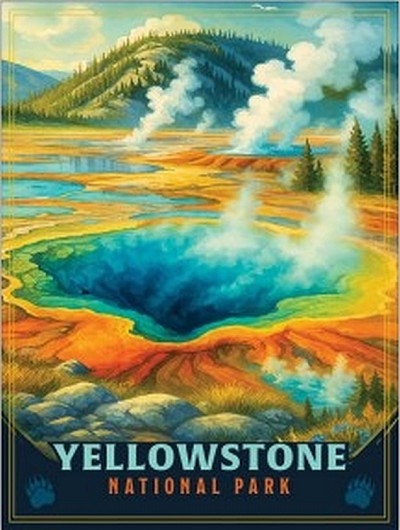 Yellowstone - Prismatic Metal Sign