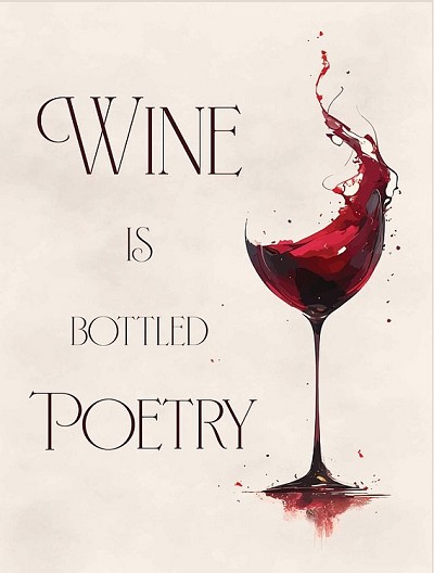 Wine is Bottled Poetry Metal Sign