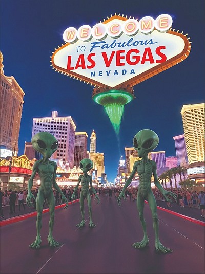 Aliens in Vegas Small Sign