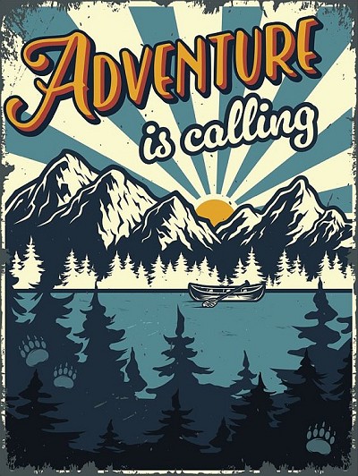 Adventure is calling Small Sign