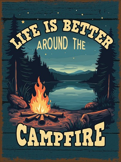 Life is better around the campfire Small Sign