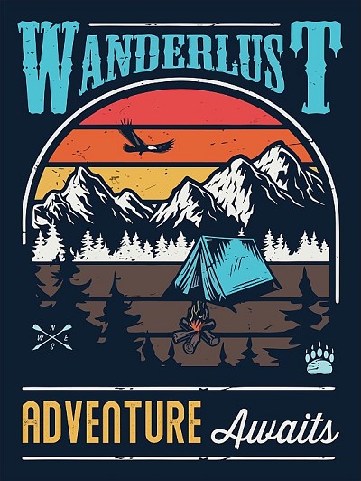 Wanderlust Adventure Awaits Small Sign