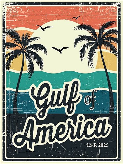 Gulf of America Orange Blue Magnet