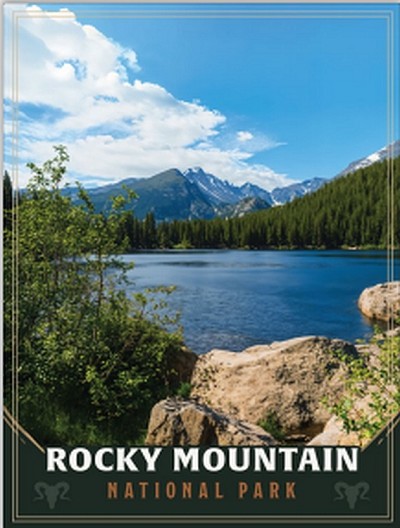 Rocky Mountain National Park Lake summer Small Sign