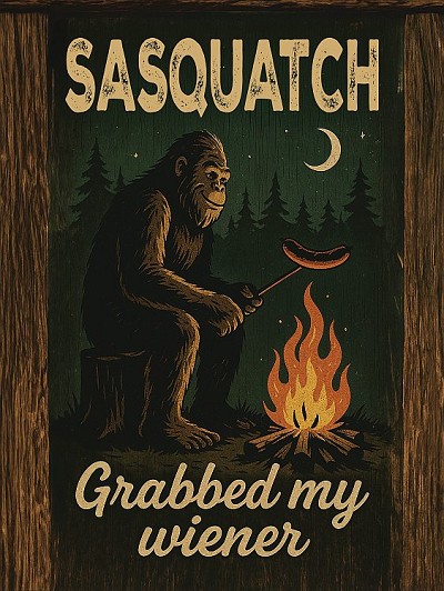 Sasquatch Wiener Magnet