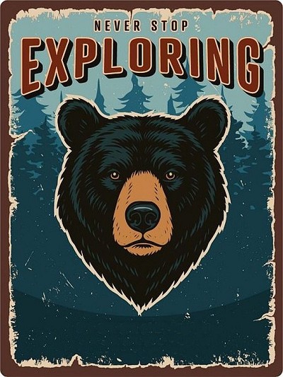 Black Bear Exploring Postcard