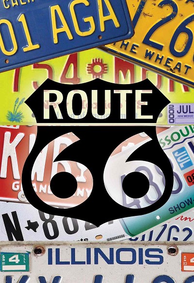 Route 66 Plate Collage Postcard