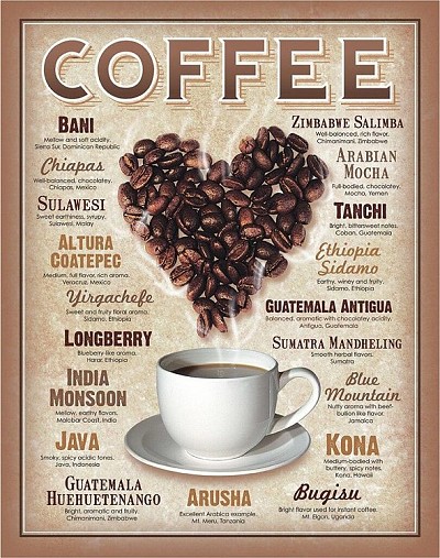Heart Coffee Metal Tin Sign