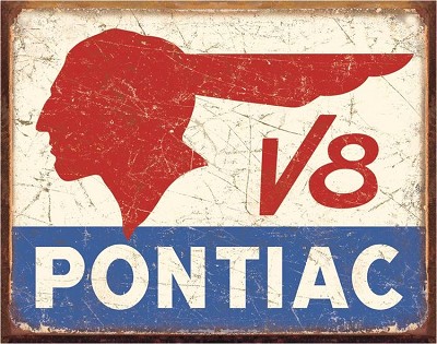 Pontiac V8 Metal Sign