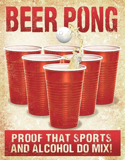 Beer Pong Metal Sign