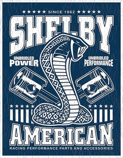 Shelby Unbridled Metal Tin Sign