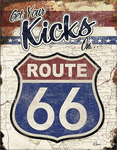 Rt 66 Kicks Metal Sign