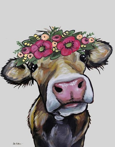 Hazel the Cow Metal Sign