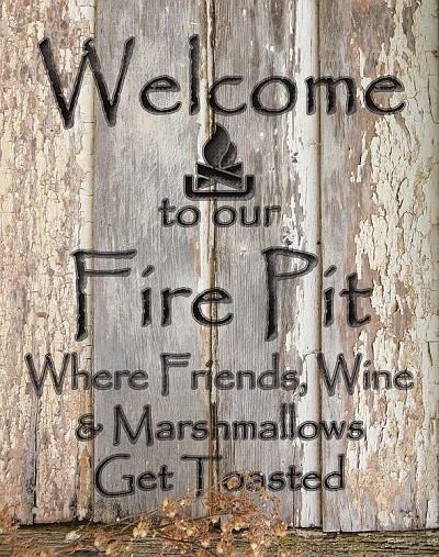 Fire Pit Metal Sign