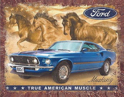 Ford Mustang Muscle Metal Sign