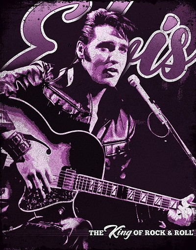 Elvis Purple Metal Sign