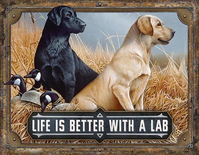 Better with a Lab Metal Sign
