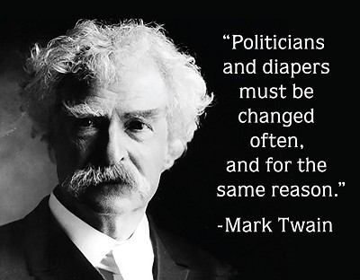Mark Twain Politicians Metal Sign