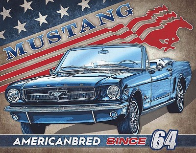 Ford Mustang American Bred Metal Sign