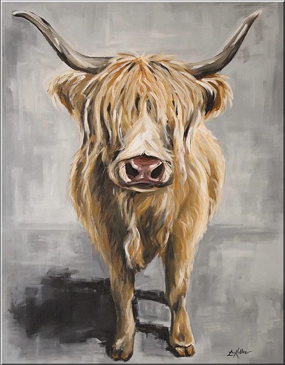 Highland Cow Metal Sign