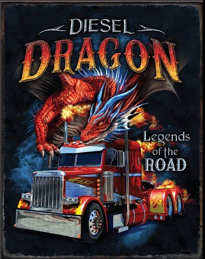 Diesel Dragon Metal Sign