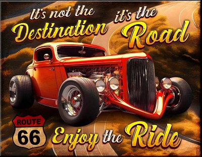 Route 66 Destination Metal Tin Sign