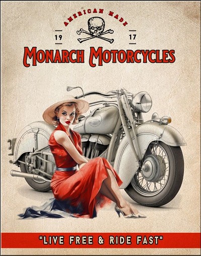 Monarch Motorcycles Metal Tin Sign