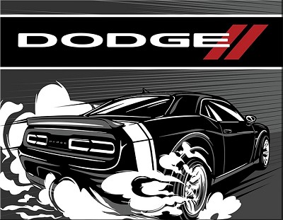 Dodge Black Speed Metal Sign