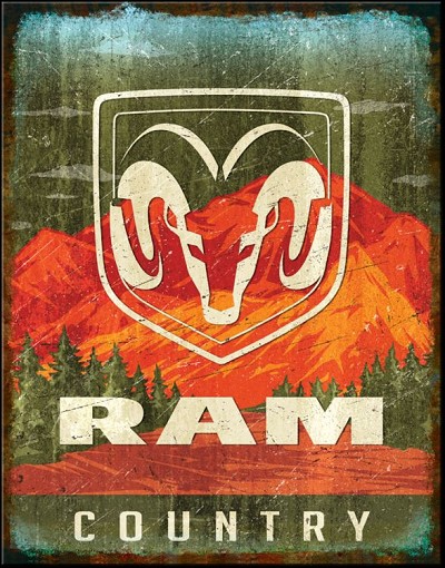 Ram Country Metal Sign