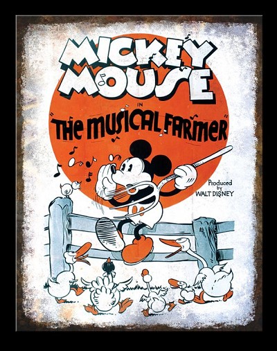Mickey Mouse - Musical Farmer Metal Sign
